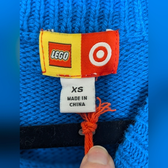Target Lego blue knit long sleeve sweater new with tags Size XS (M) Cotton Blend - Picture 6 of 9